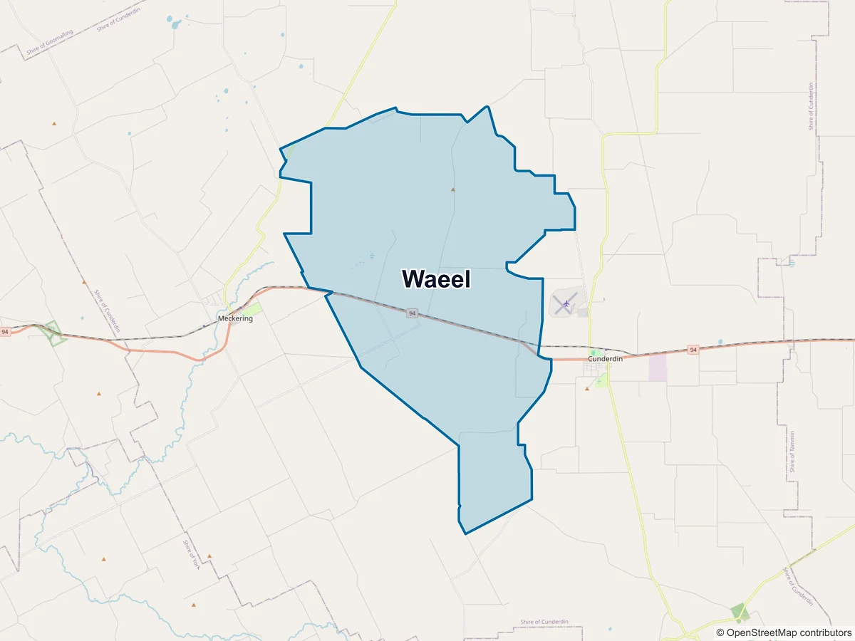 Map of Waeel, WA, Australia