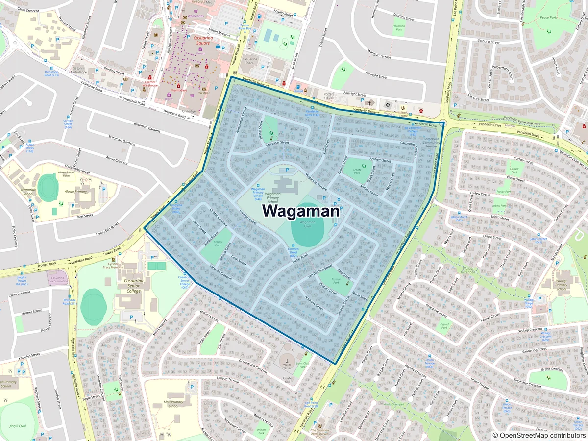 Map of Wagaman, NT, Australia
