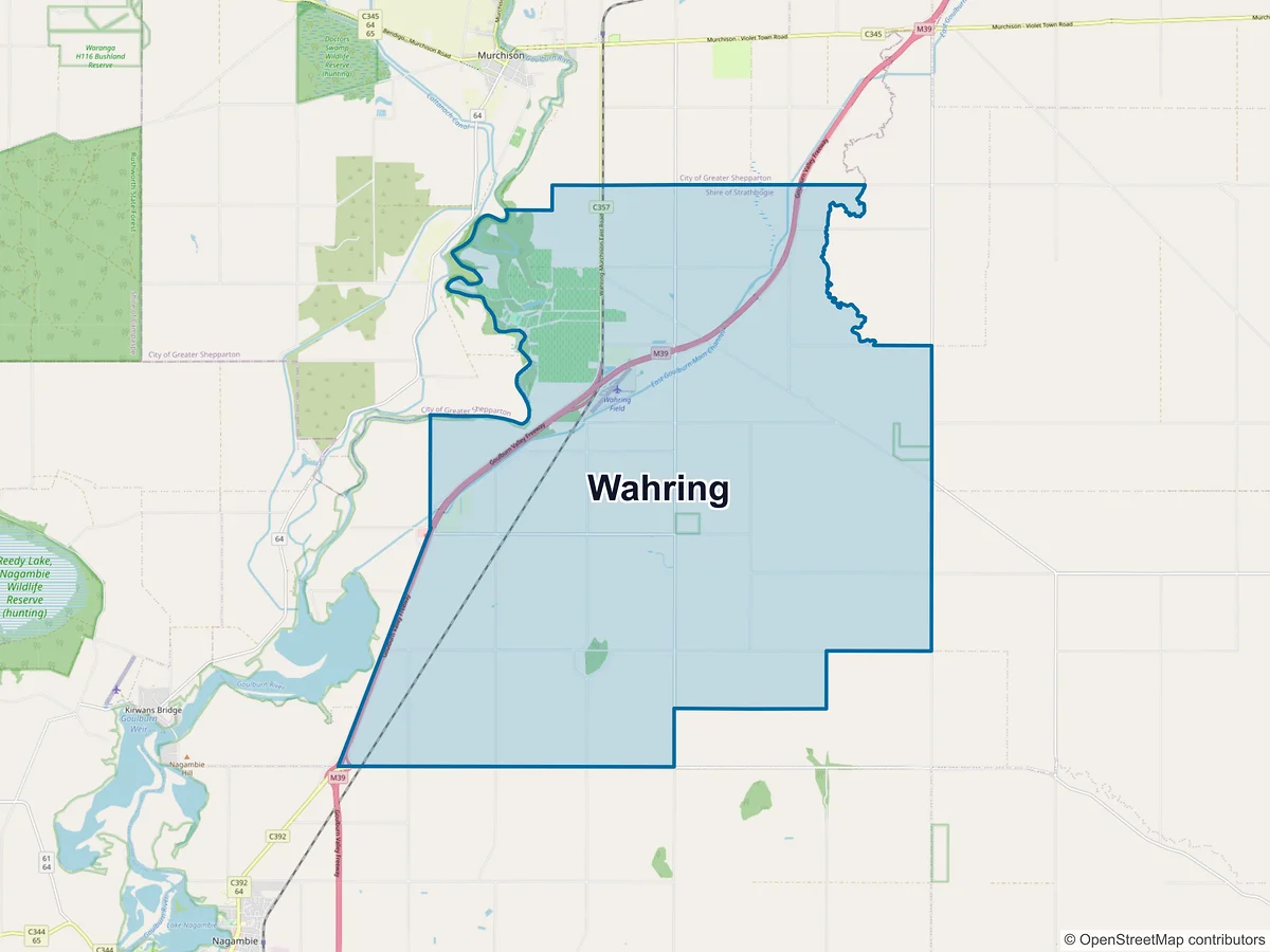 Map of Wahring, VIC, Australia