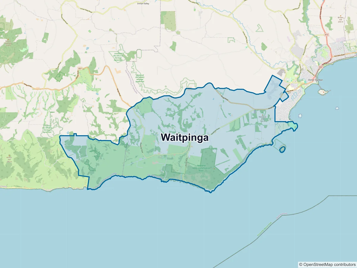 Map of Waitpinga, SA, Australia