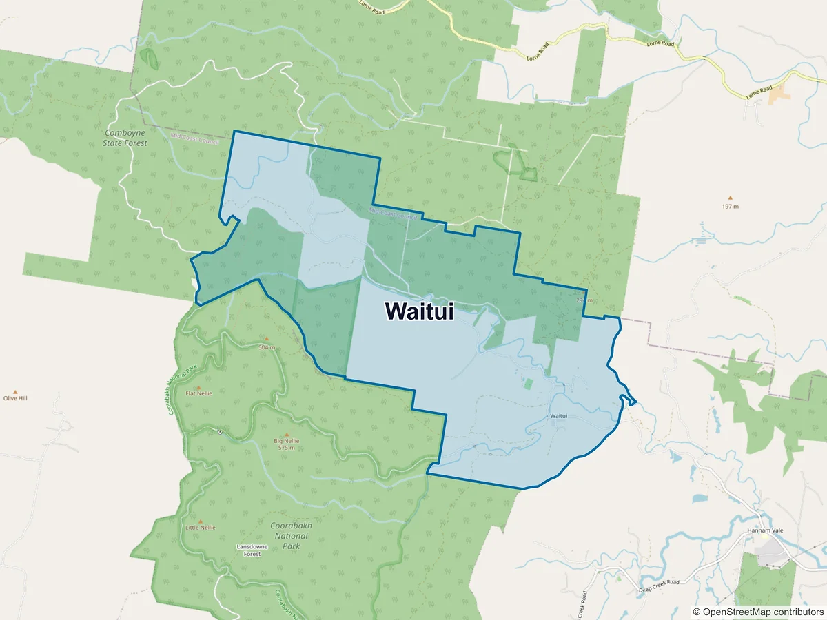 Map of Waitui, NSW, Australia