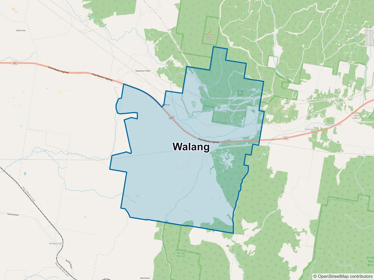 Map of Walang, NSW, Australia