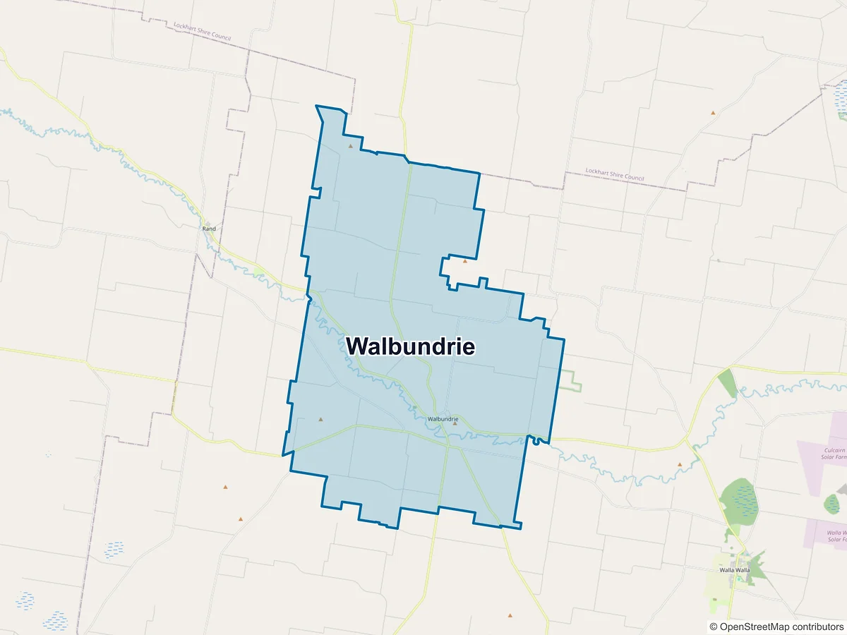 Map of Walbundrie, NSW, Australia