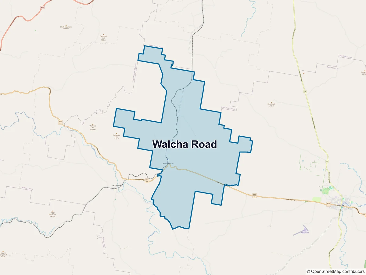 Map of Walcha Road, NSW, Australia