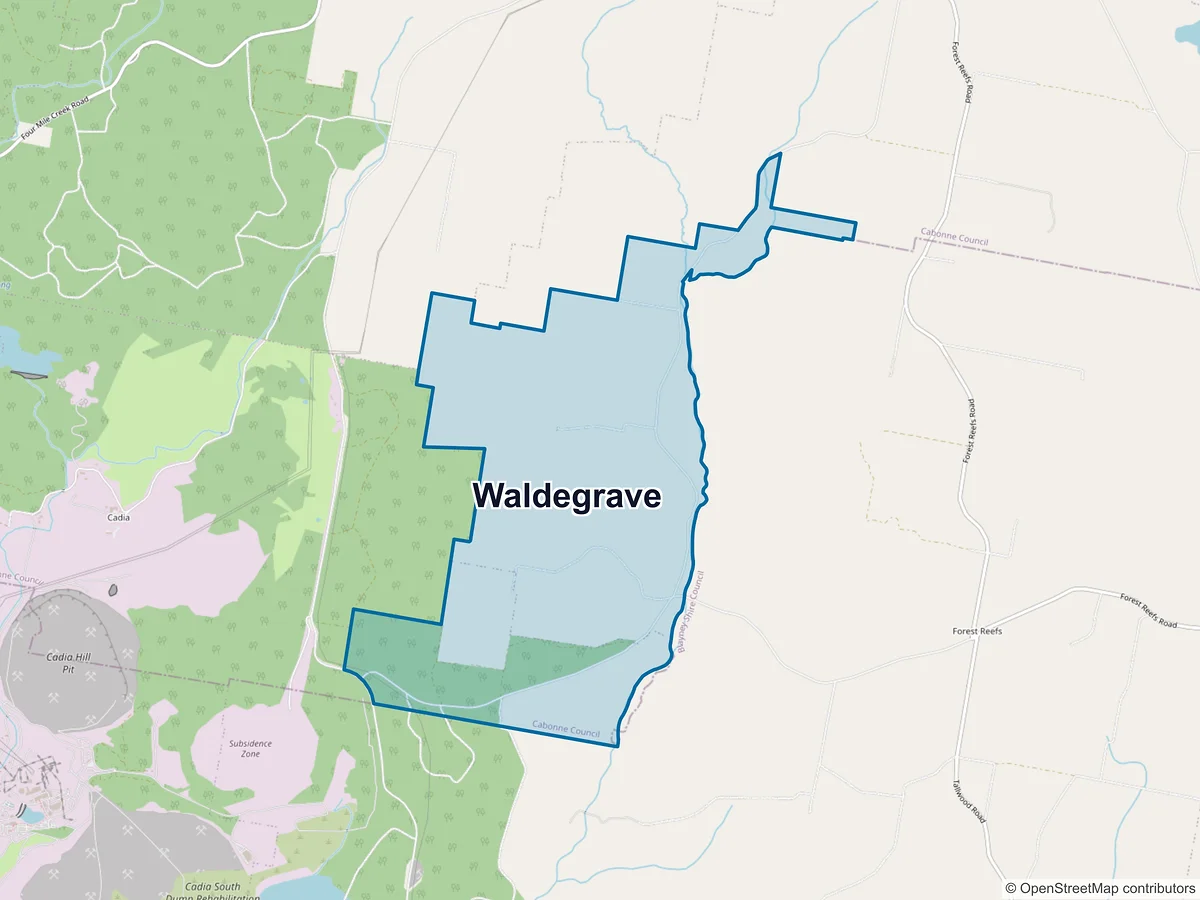 Map of Waldegrave, NSW, Australia
