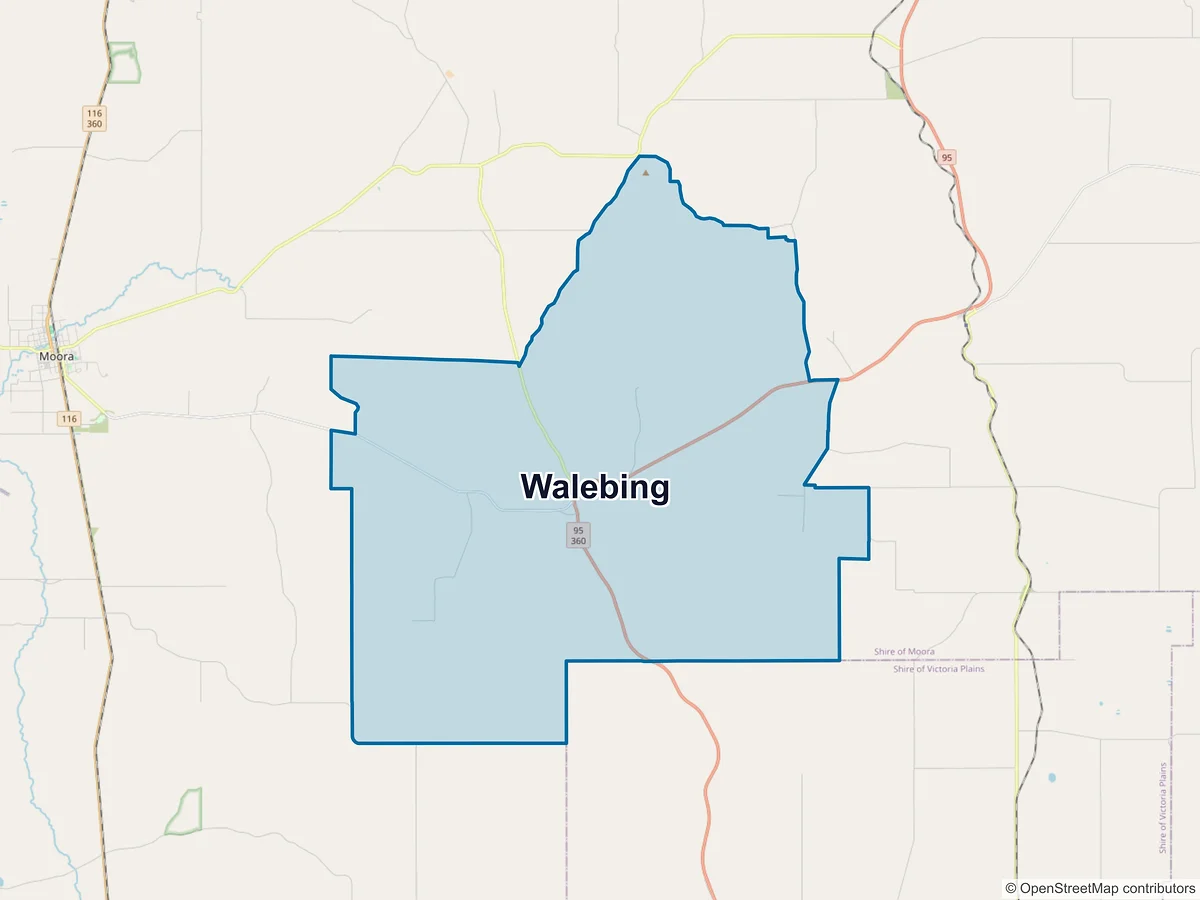 Map of Walebing, WA, Australia
