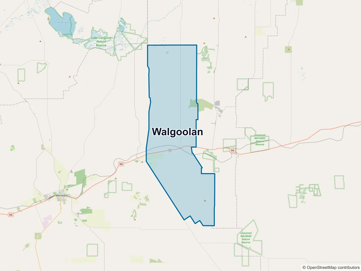 Map of Walgoolan, WA, Australia