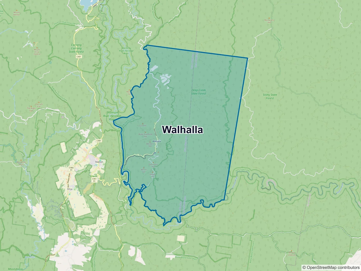 Map of Walhalla, VIC, Australia