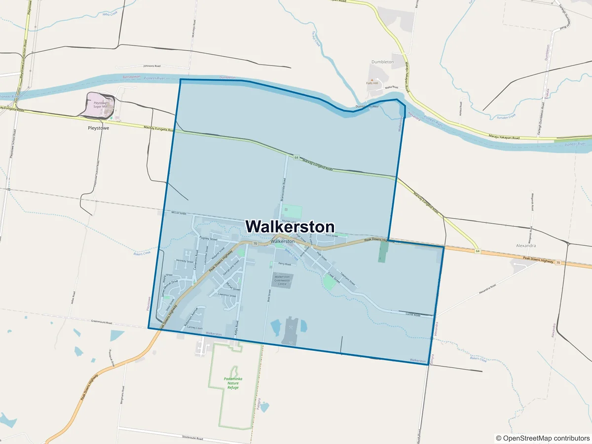 Map of Walkerston, QLD, Australia
