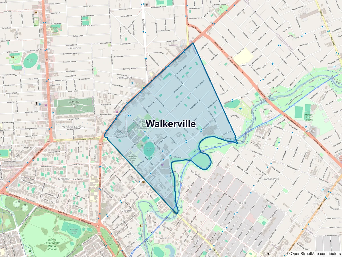 Map of Walkerville, SA, Australia