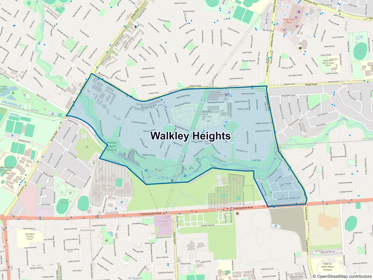Map of Walkley Heights, SA, Australia