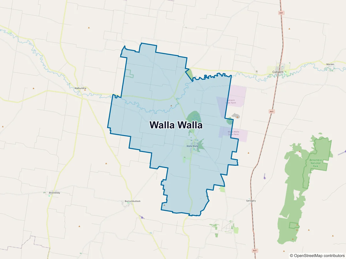 Map of Walla Walla, NSW, Australia