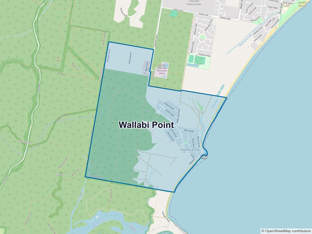 Map of Wallabi Point, NSW, Australia