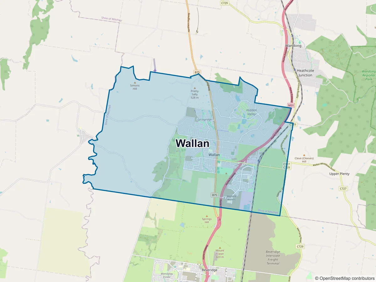 Map of Wallan, VIC, Australia