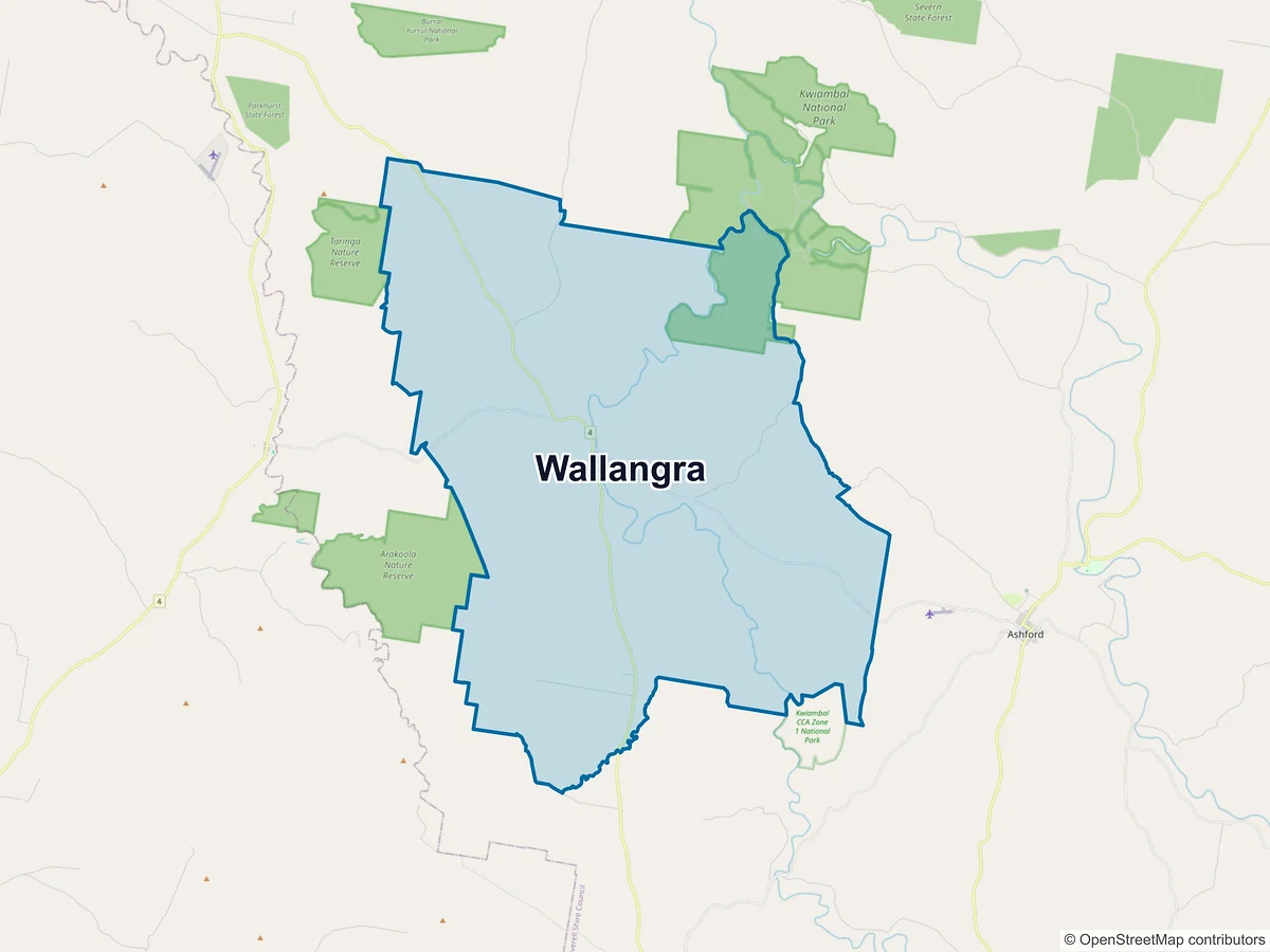 Map of Wallangra, NSW, Australia