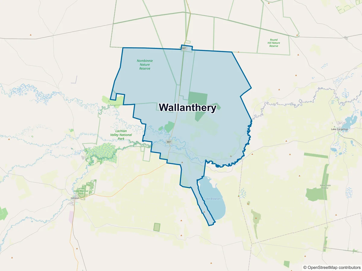 Map of Wallanthery, NSW, Australia