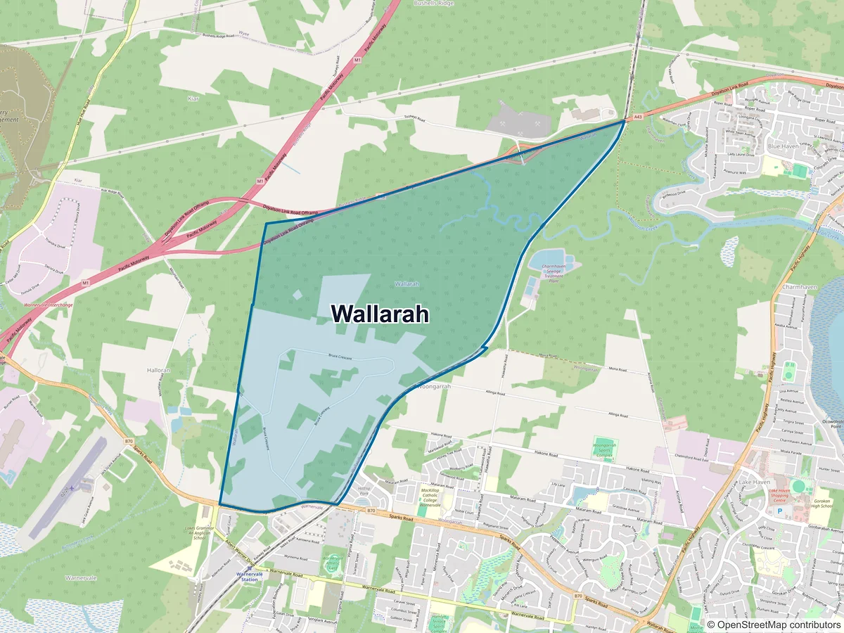 Map of Wallarah, NSW, Australia