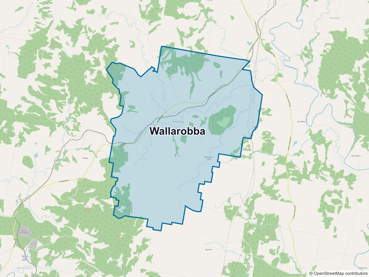 Map of Wallarobba, NSW, Australia