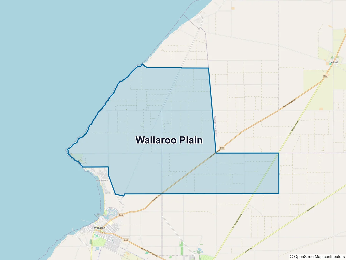 Map of Wallaroo Plain, SA, Australia