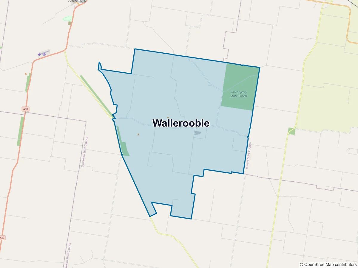 Map of Walleroobie, NSW, Australia