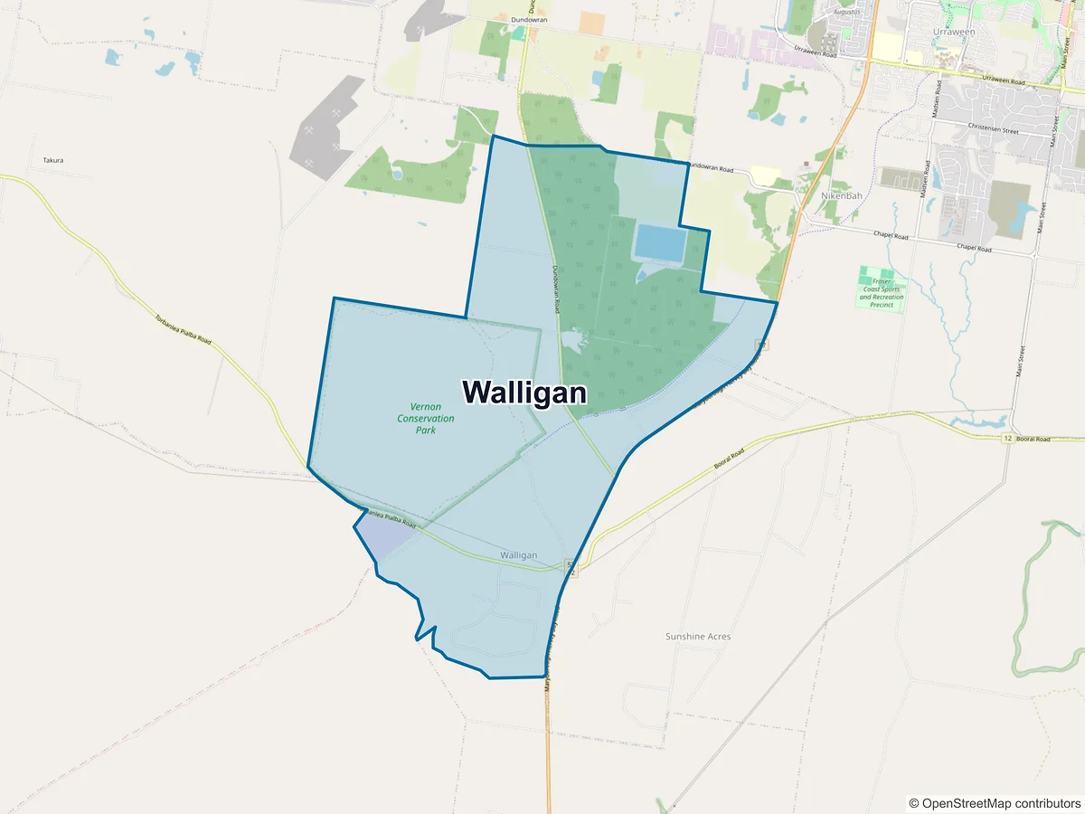 Map of Walligan, QLD, Australia