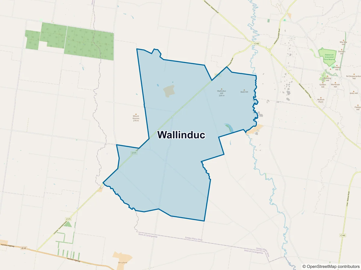 Map of Wallinduc, VIC, Australia