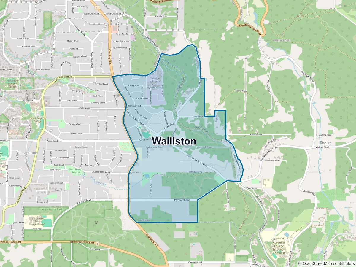 Map of Walliston, WA, Australia