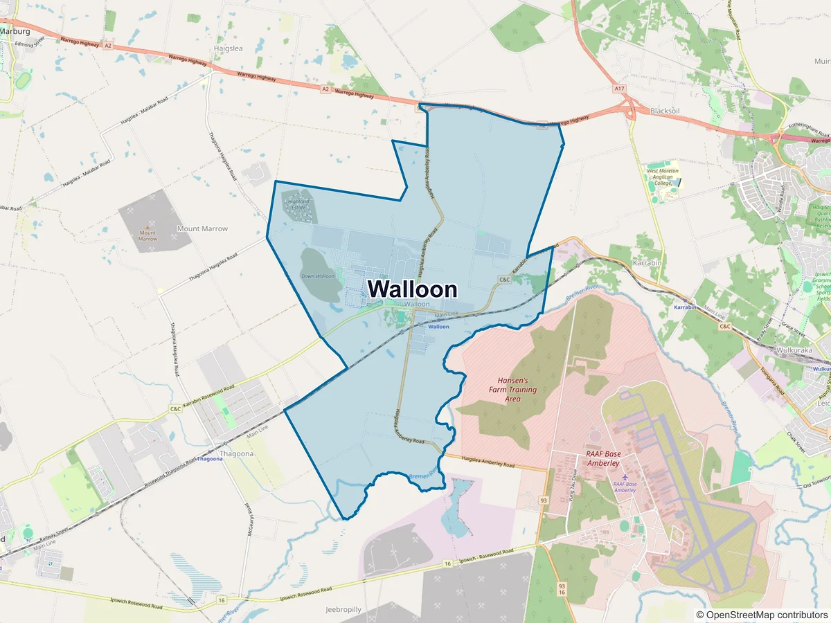 Map of Walloon, QLD, Australia