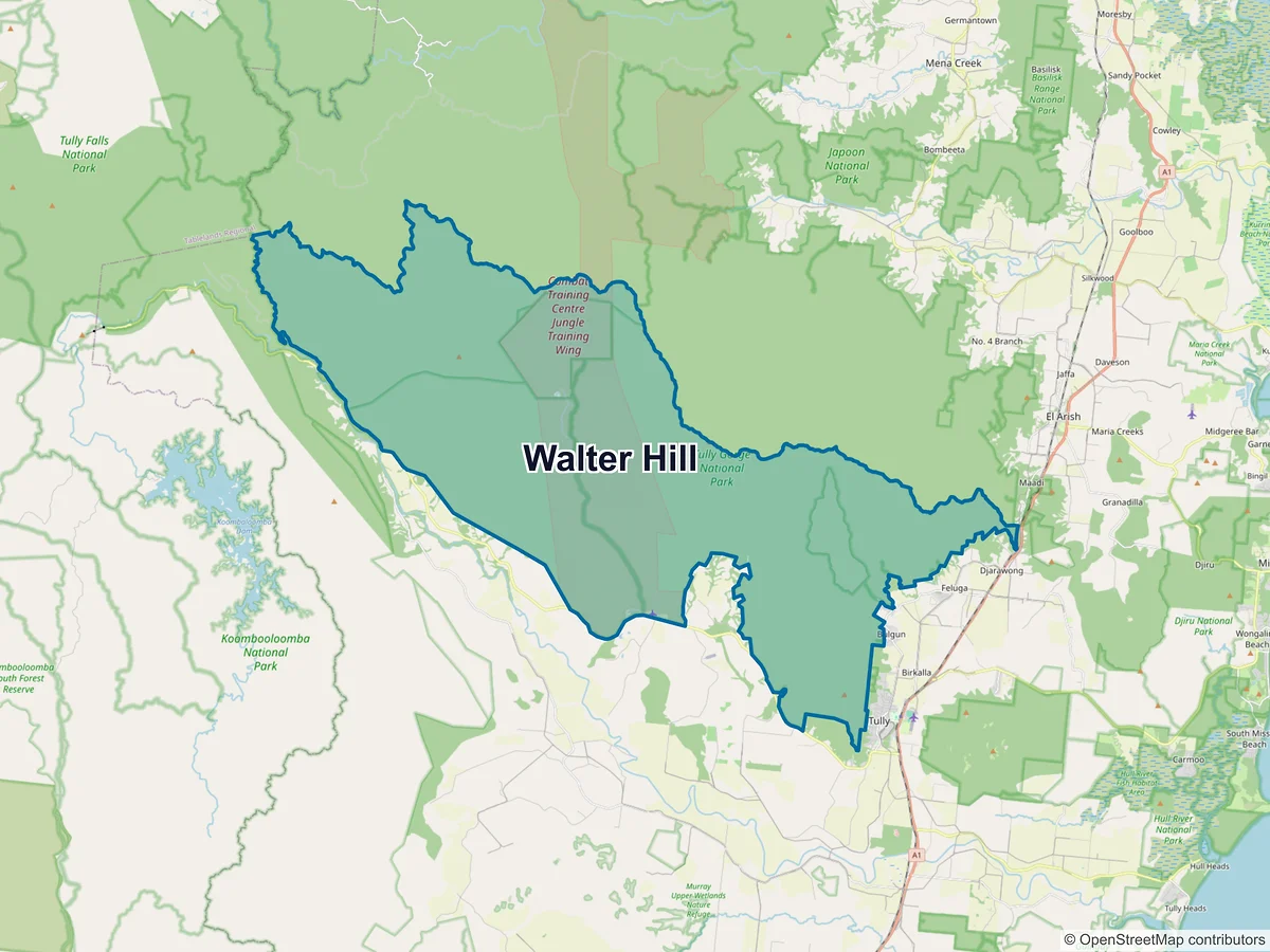 Map of Walter Hill, QLD, Australia