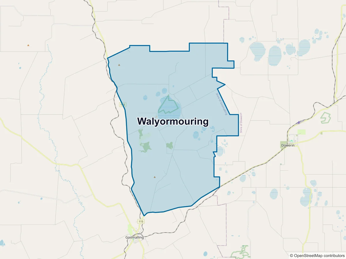 Map of Walyormouring, WA, Australia