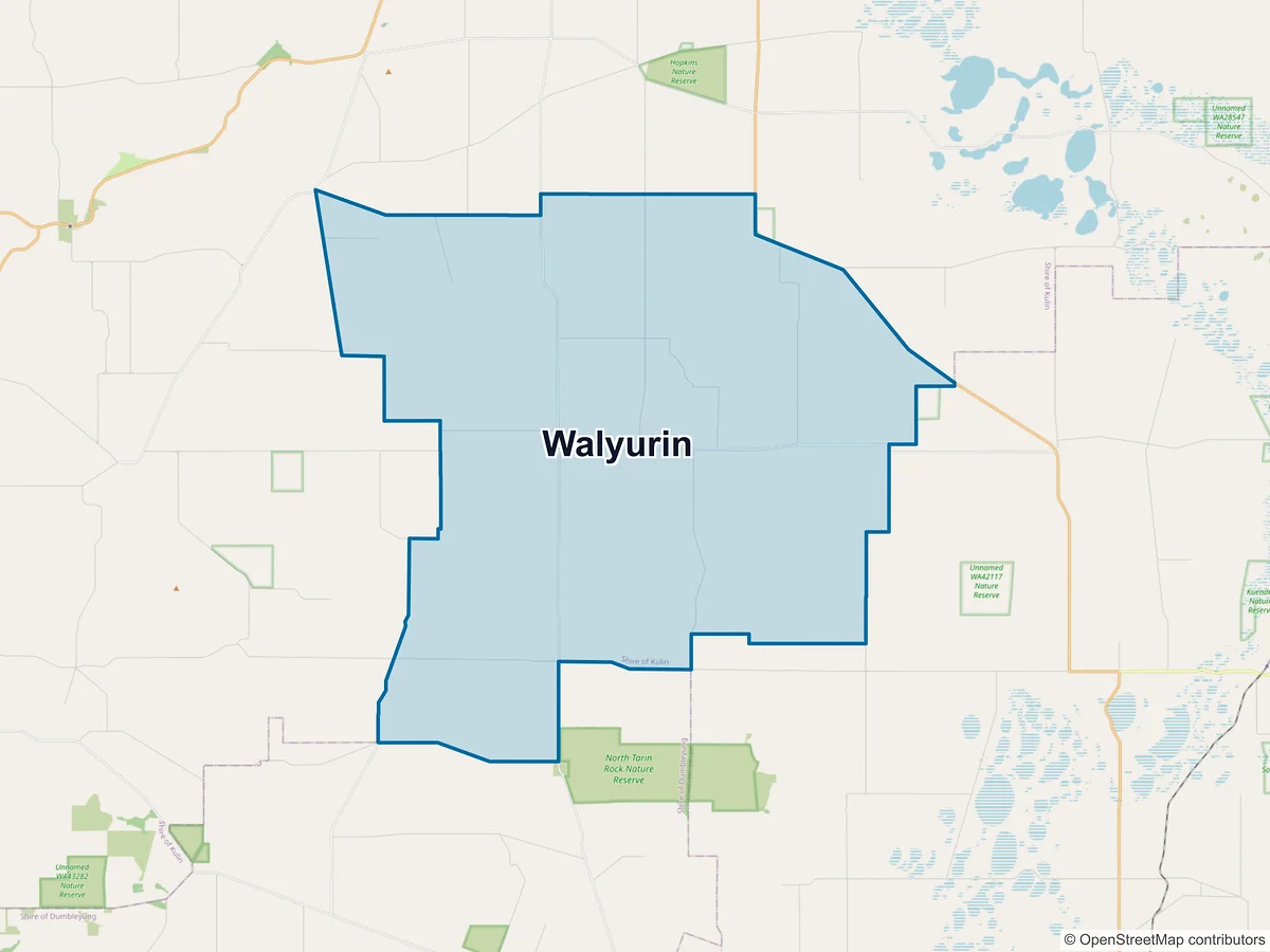 Map of Walyurin, WA, Australia