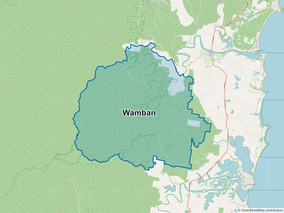 Map of Wamban, NSW, Australia