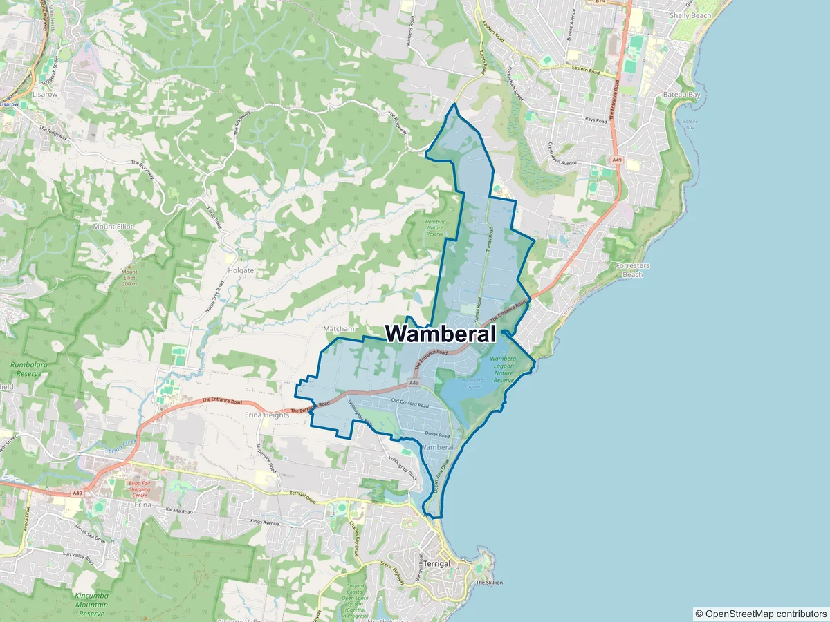 Map of Wamberal, NSW, Australia