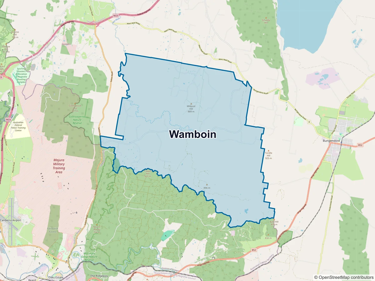 Map of Wamboin, NSW, Australia