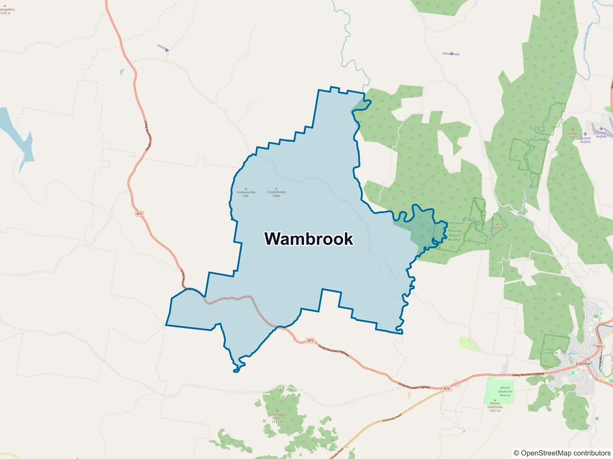 Map of Wambrook, NSW, Australia