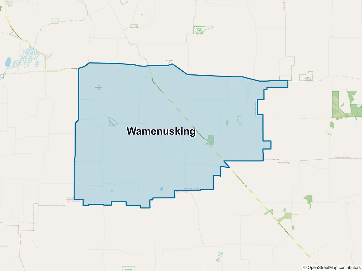 Map of Wamenusking, WA, Australia