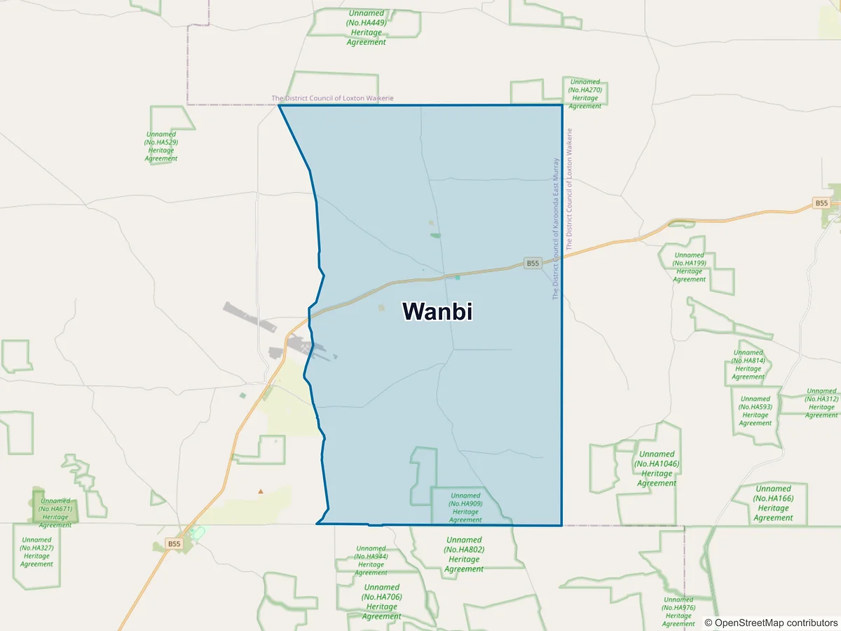 Map of Wanbi, SA, Australia