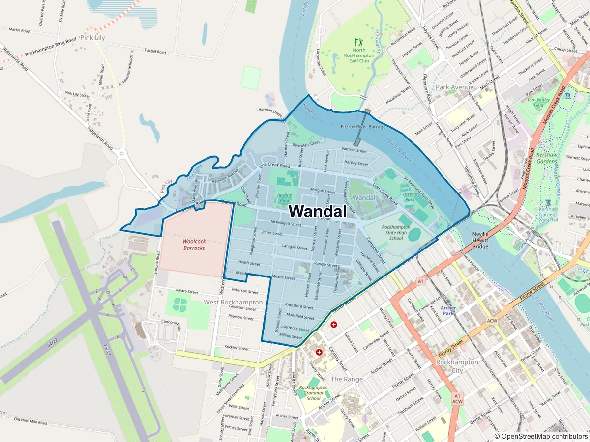 Map of Wandal, QLD, Australia