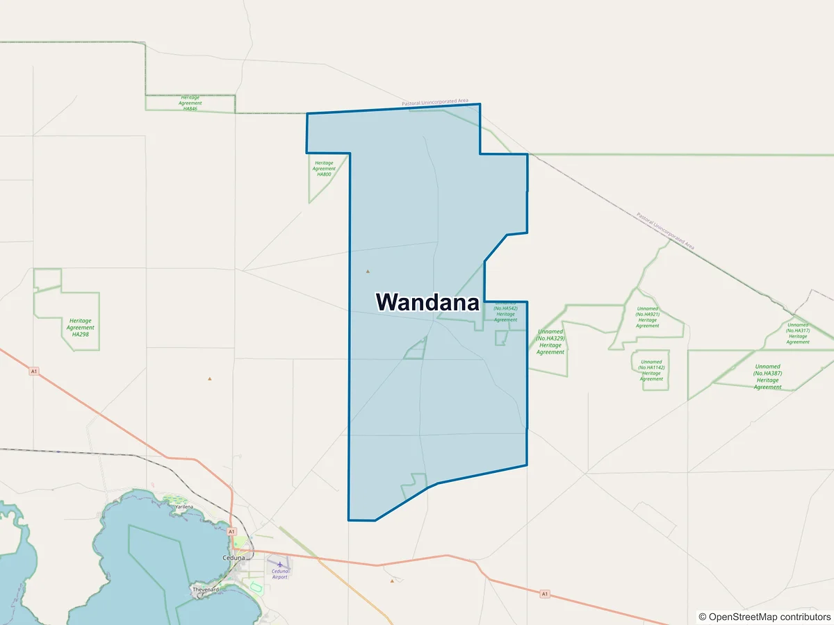 Map of Wandana, SA, Australia
