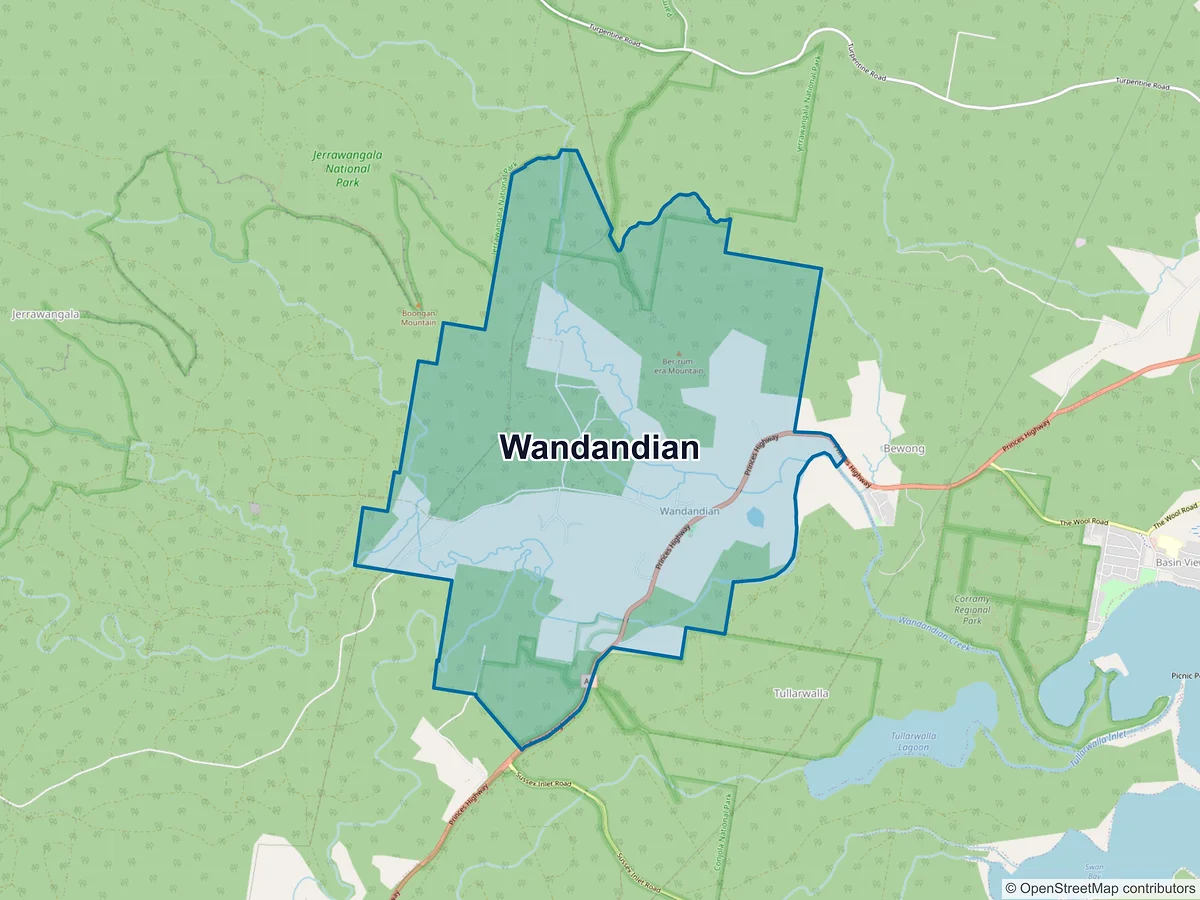Map of Wandandian, NSW, Australia