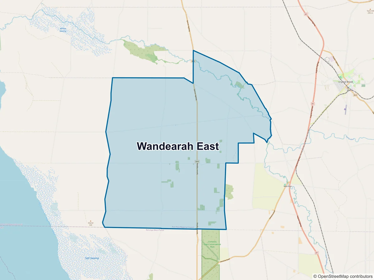 Map of Wandearah East, SA, Australia