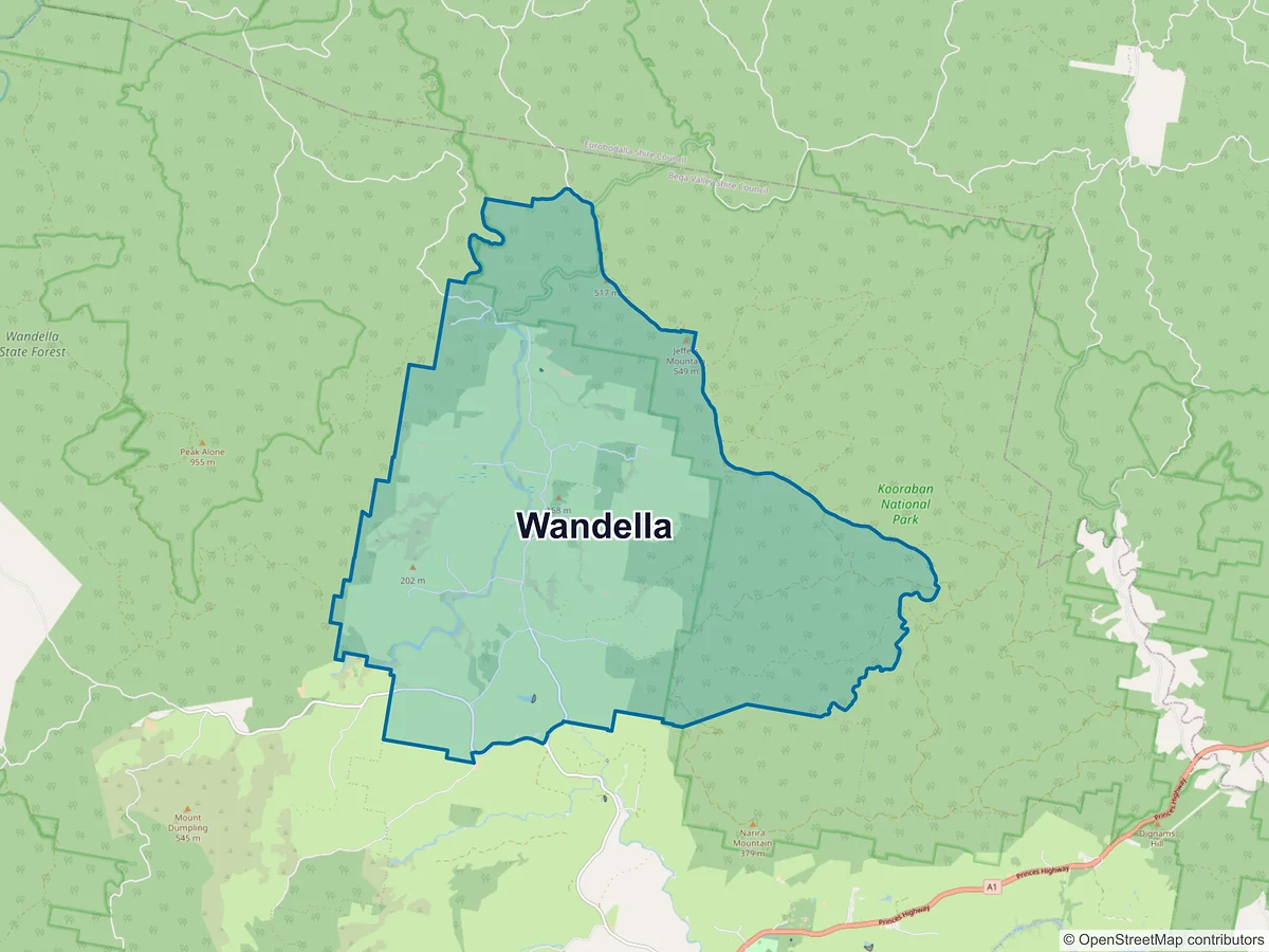 Map of Wandella, NSW, Australia