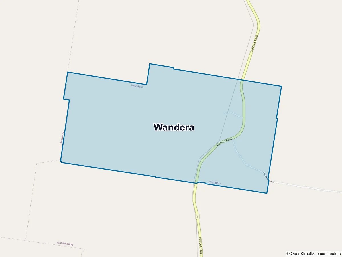 Map of Wandera, NSW, Australia