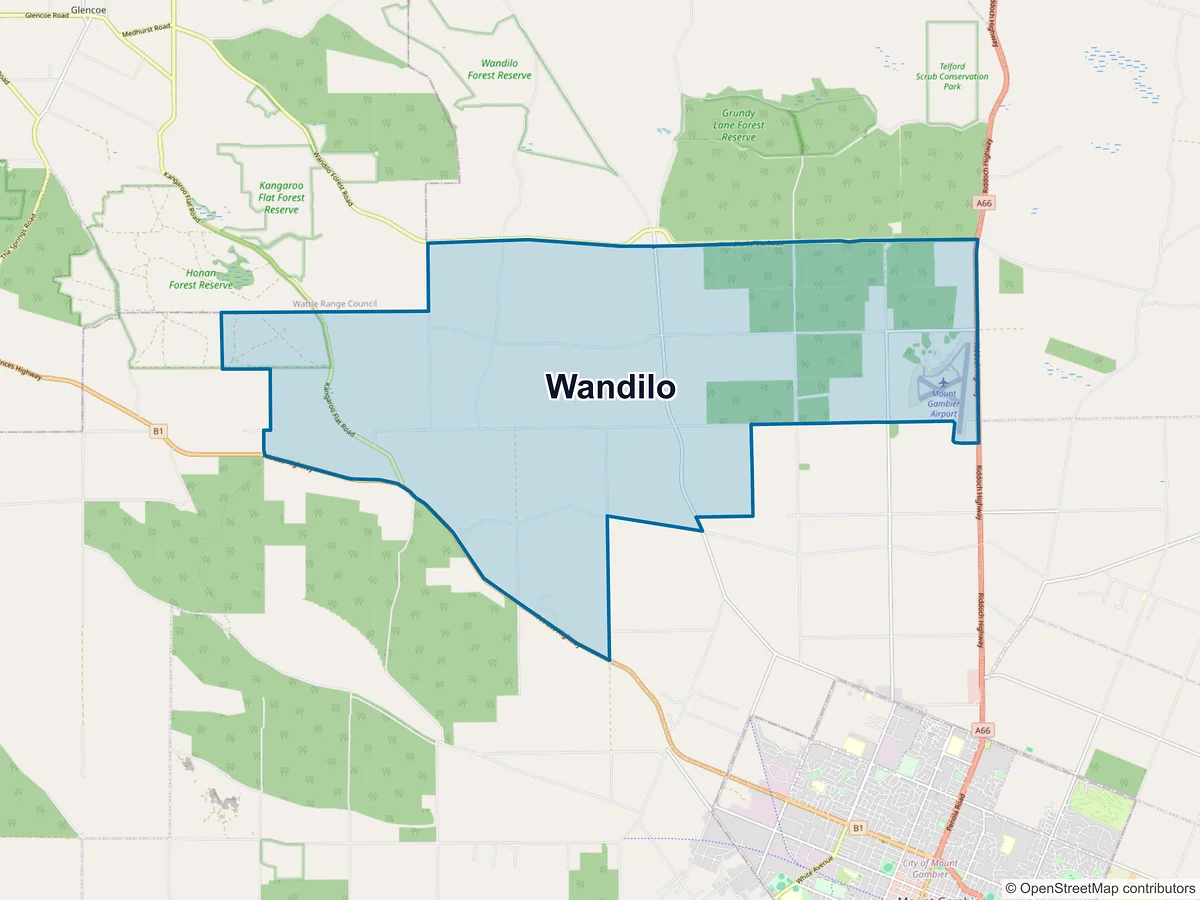 Map of Wandilo, SA, Australia