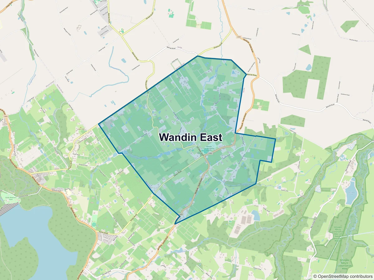 Map of Wandin East, VIC, Australia