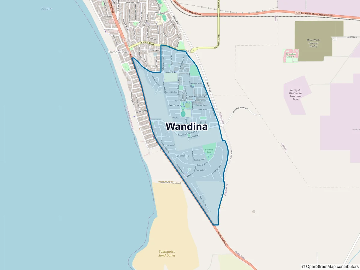 Map of Wandina, WA, Australia