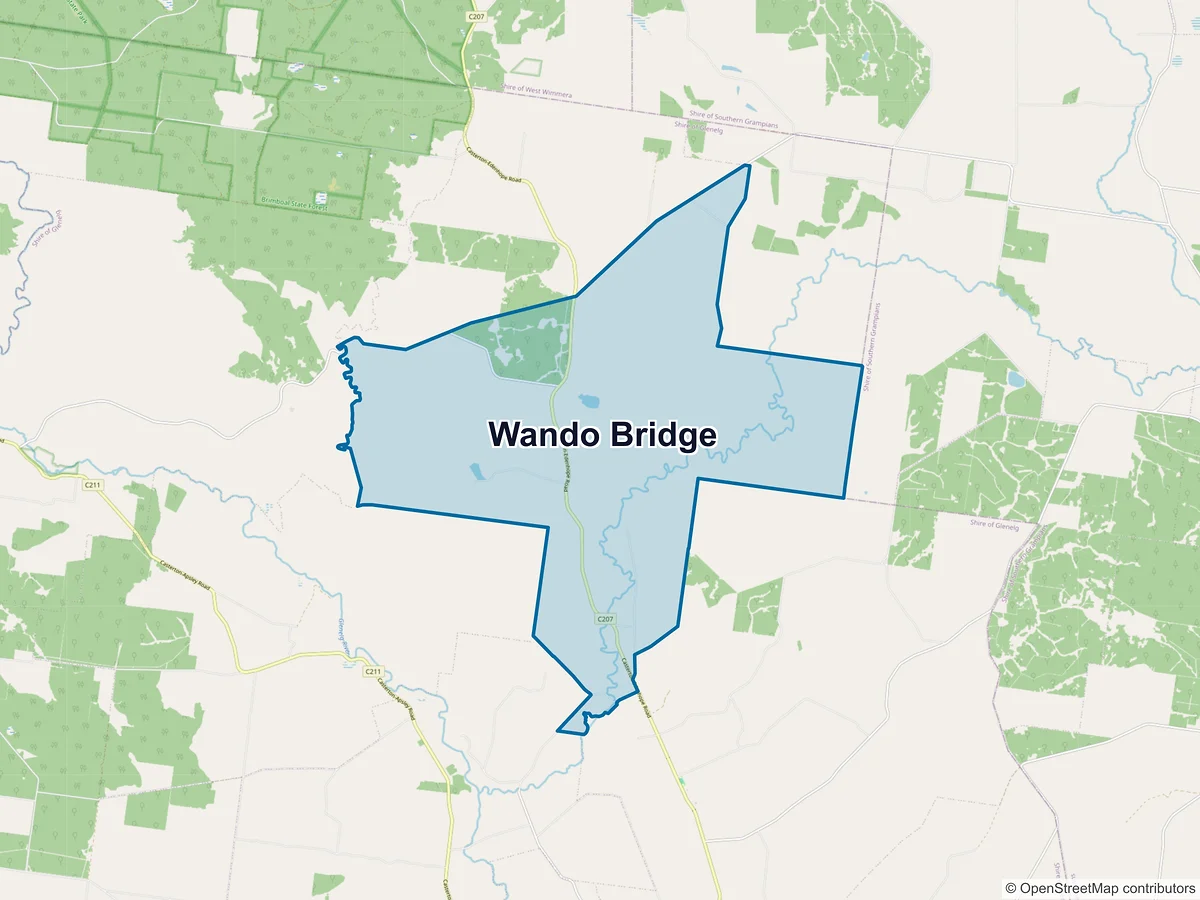 Map of Wando Bridge, VIC, Australia