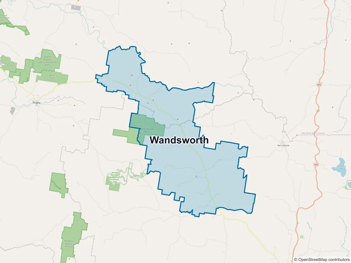 Map of Wandsworth, NSW, Australia
