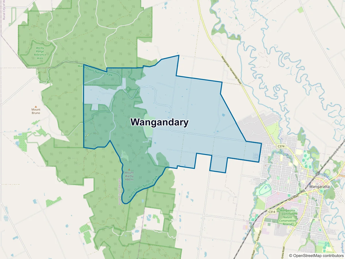 Map of Wangandary, VIC, Australia