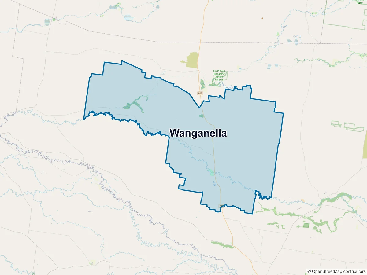 Map of Wanganella, NSW, Australia